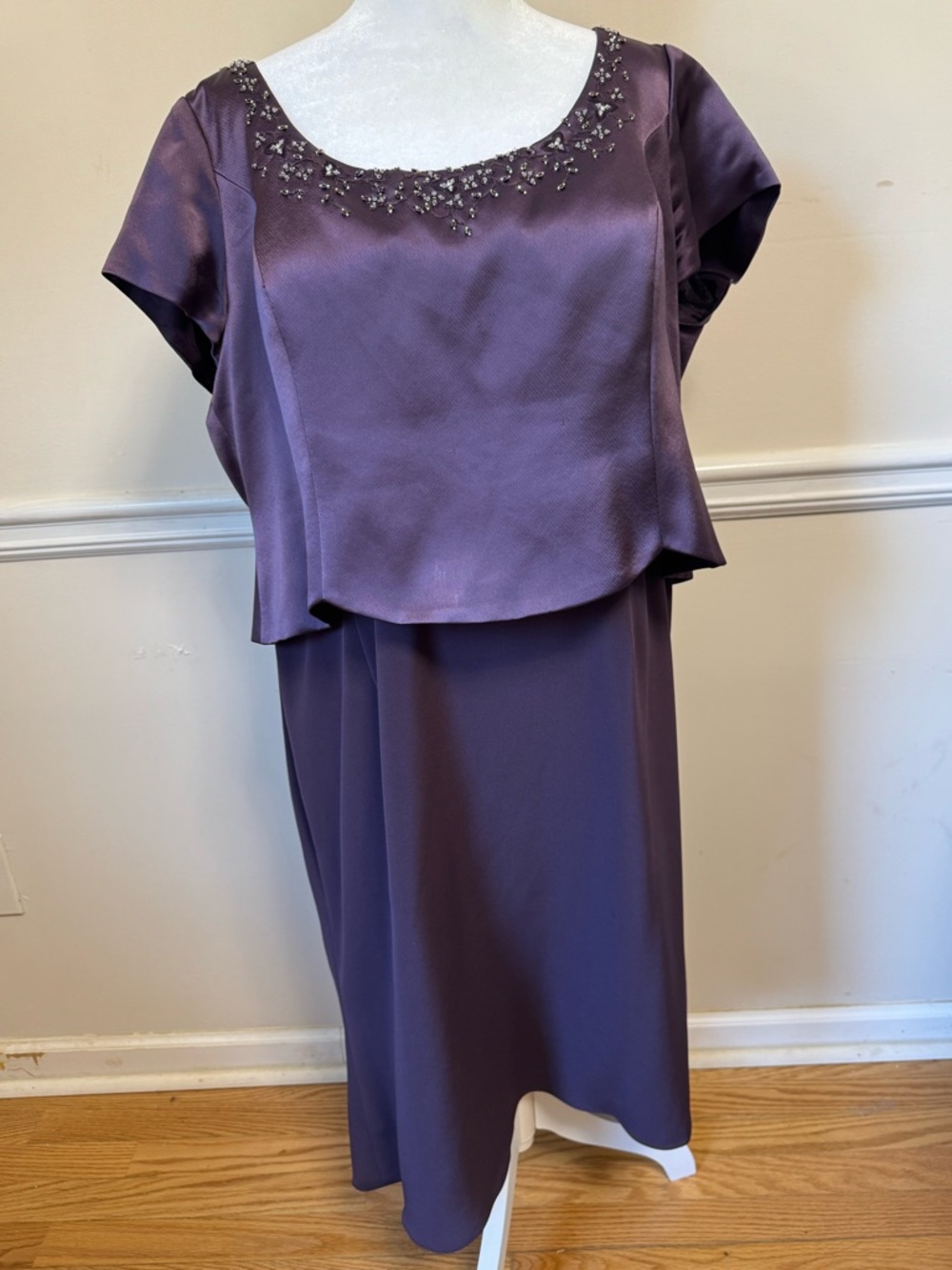 Montage by Mon Cheri Plum Beaded 2PC Formal Dress Mother of Bride - Picture 2 of 12